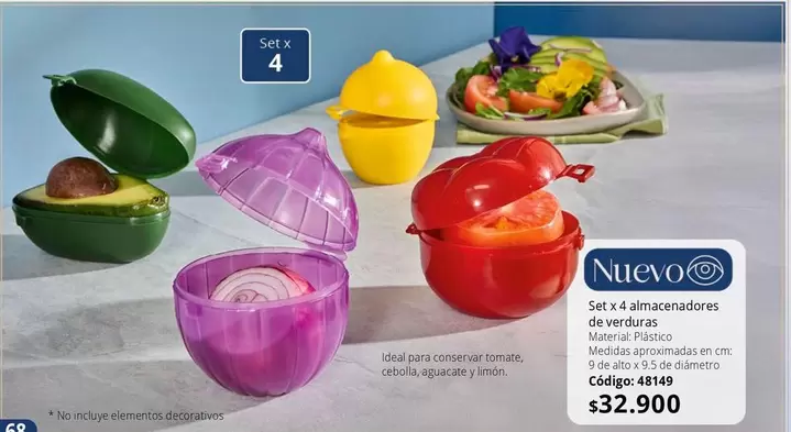 no - Set x 4 almacenadores de verduras