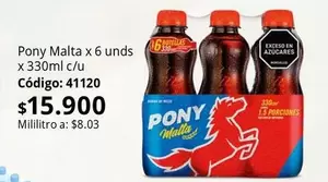 Pony Malta - x 6 unds x 330ml c/u