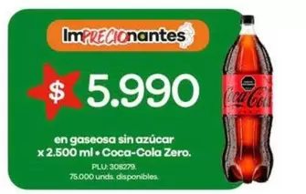 Coca Cola - gaseosa sin azúcar