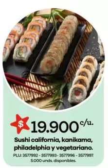 California - Sushi california, kanikama, philadelphia y vegetariano