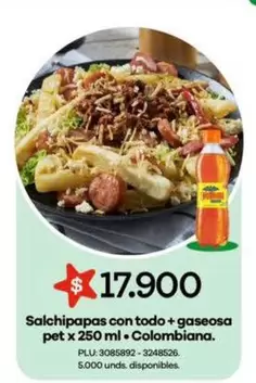 Colombiana - Salchipapas con todo + gaseosa