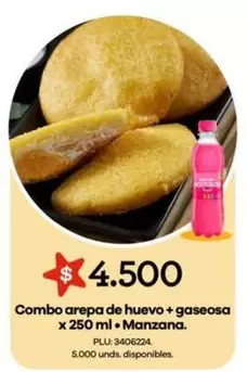 Combo arepa de huevo + gaseosa