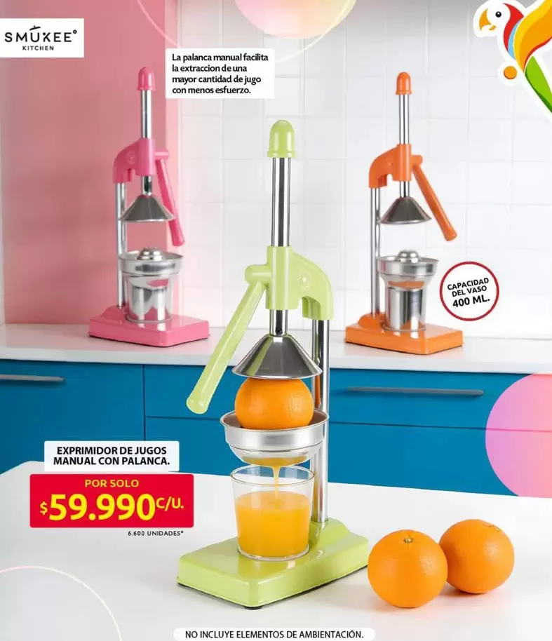 EXPRIMIDOR DE JUGOS MANUAL CON PALANCA