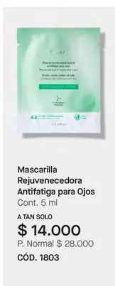 Mascarilla Rejuvenecedora Antifatiga para Ojos