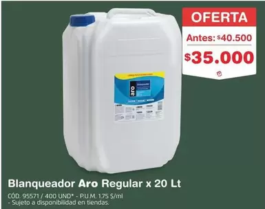 Aro - Blanqueador Regular x 20 Lt
