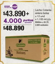 Colanta - Leche entera bolsa