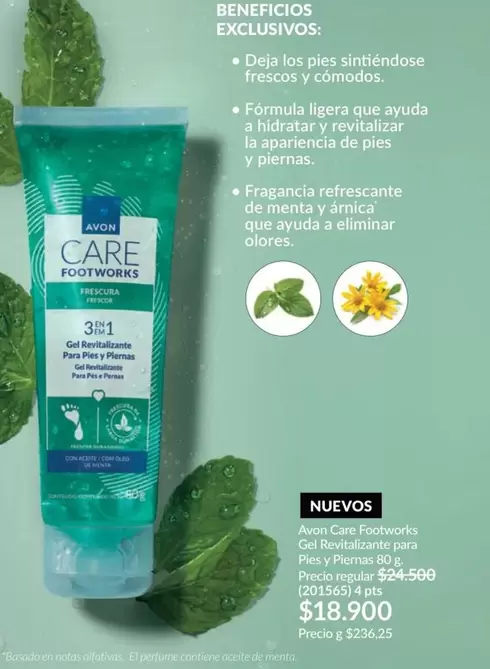 Avon - Care Footworks Gel Revitalizante Para Pies y Piernas