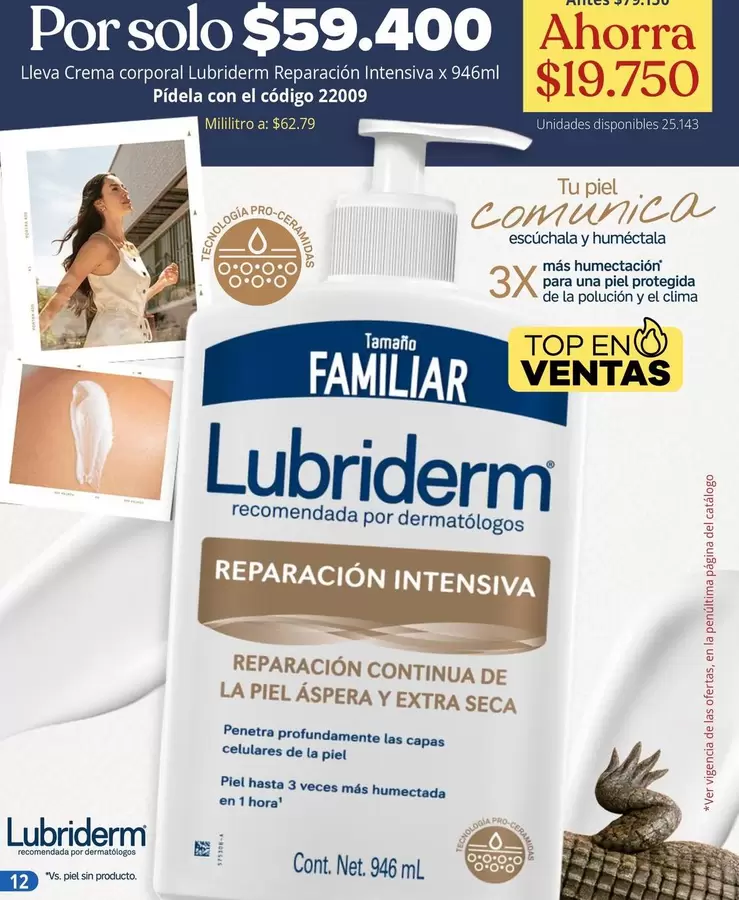 Lubriderm - Crema corporal Reparación Intensiva