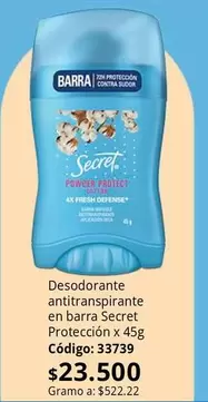 Protect - antitranspirante en barra Protección x 45g