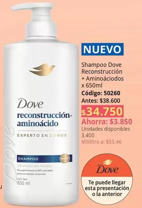 Dove - Reconstrucción + Aminoáciodos