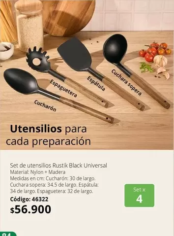 Universal - Set de utensilios Rustik Black