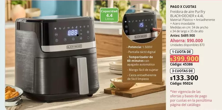 Black & Decker - Freidora de Aire