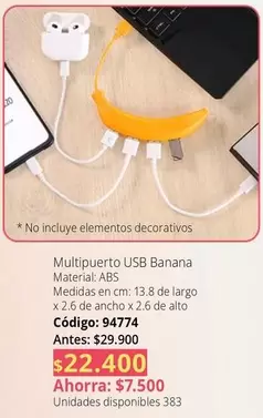 no - Multipuerto USB Banana 94774