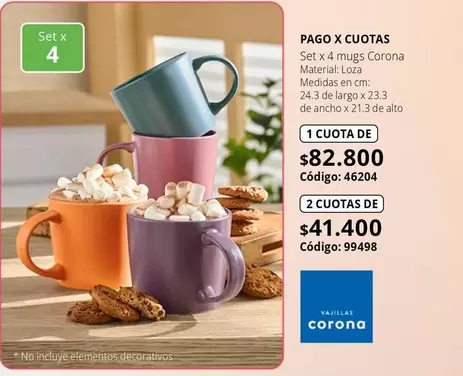 Corona - Set x 4 mugs