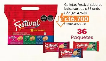 Festival - Galletas sabores bolsa surtida x 36 unds