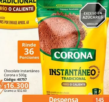 Corona - Chocolate instantáneo