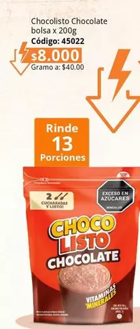 Chocolisto - Chocolate bolsa x 200g