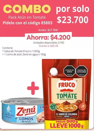 Zenú - Atún en Tomate