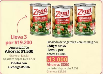 Zenú - Ensalada de vegetales