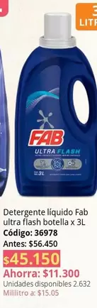 Fab - Detergente líquido ultra flash