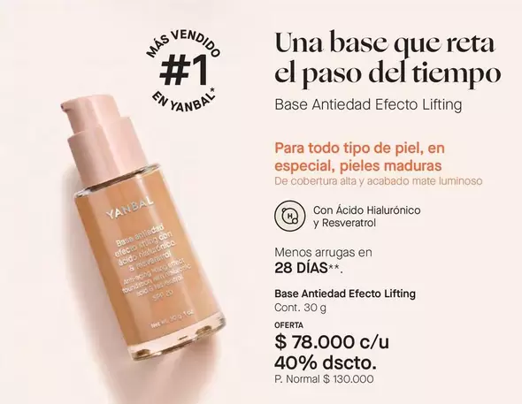 Yanbal - Base Antiedad Efecto Lifting