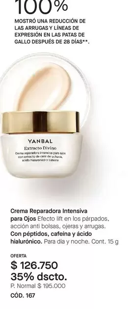 Yanbal - Crema Reparadora Intensiva para Ojos