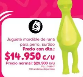 Rana - Juguete mordible de rana para perro, surtido