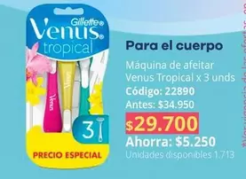 Gillette - Venus Tropical x 3 unds