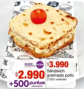 Mas - Sándwich gratinado pollo