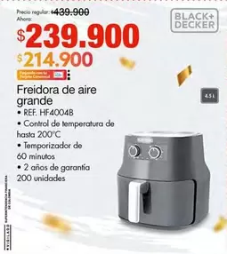 Black & Decker - Freidora de aire grande
