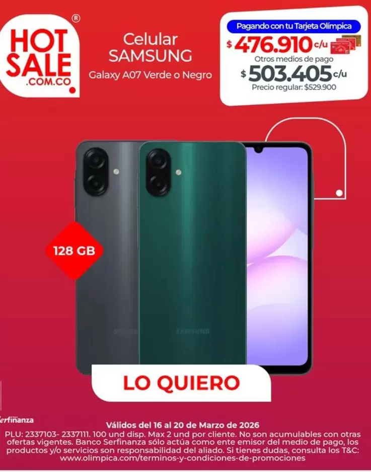 Samsung - Galaxy A07 Verde o Negro