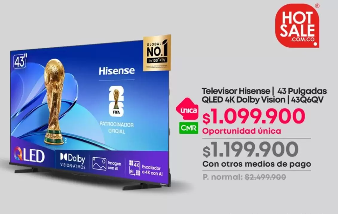 Hisense - Televisor QLED 4K Dolby Vision