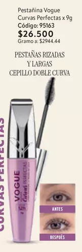 Vogue - Pesta ilde{A}±ina Curvas Perfectas x 9g C ilde{A} ilde{A}³digo: 95163