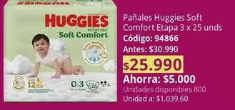 Huggies - Pañales Soft Comfort Etapa 3