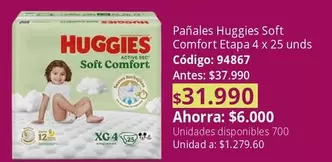 Huggies - Pañales Soft Comfort Etapa 4