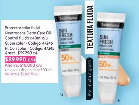 Neutrogena - Protector solar facial Control fluido