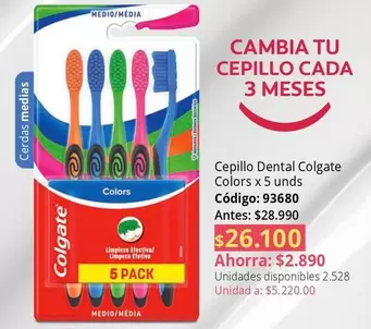 Colgate - Cepillo Dental Colors x 5