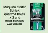 Schick - Máquina afeitar quattro4 hojas