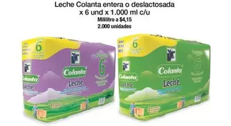 Colanta - Leche entera o deslactosada
