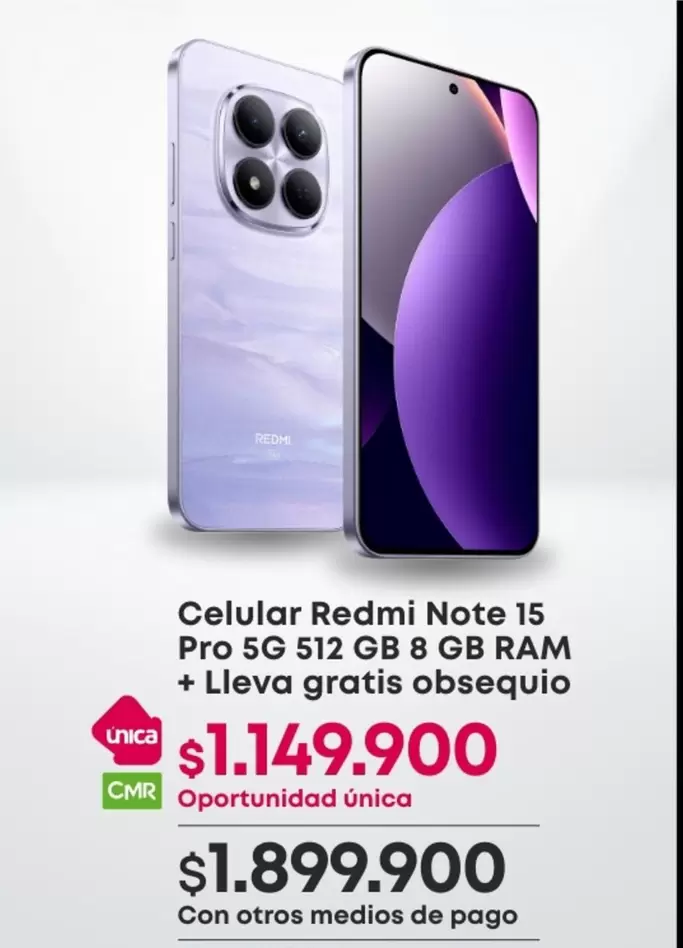 Xiaomi - Celular Redmi Note 15 Pro 5G 512 GB 8 GB RAM