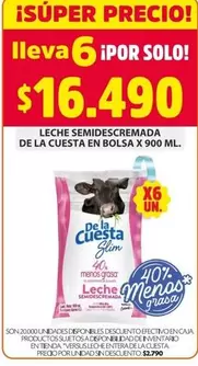 Cuesta - Leche Semidescremada en Bolsa