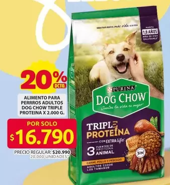 Dog chow - ALIMENTO PARA PERROS ADULTOS TRIPLE PROTEINA