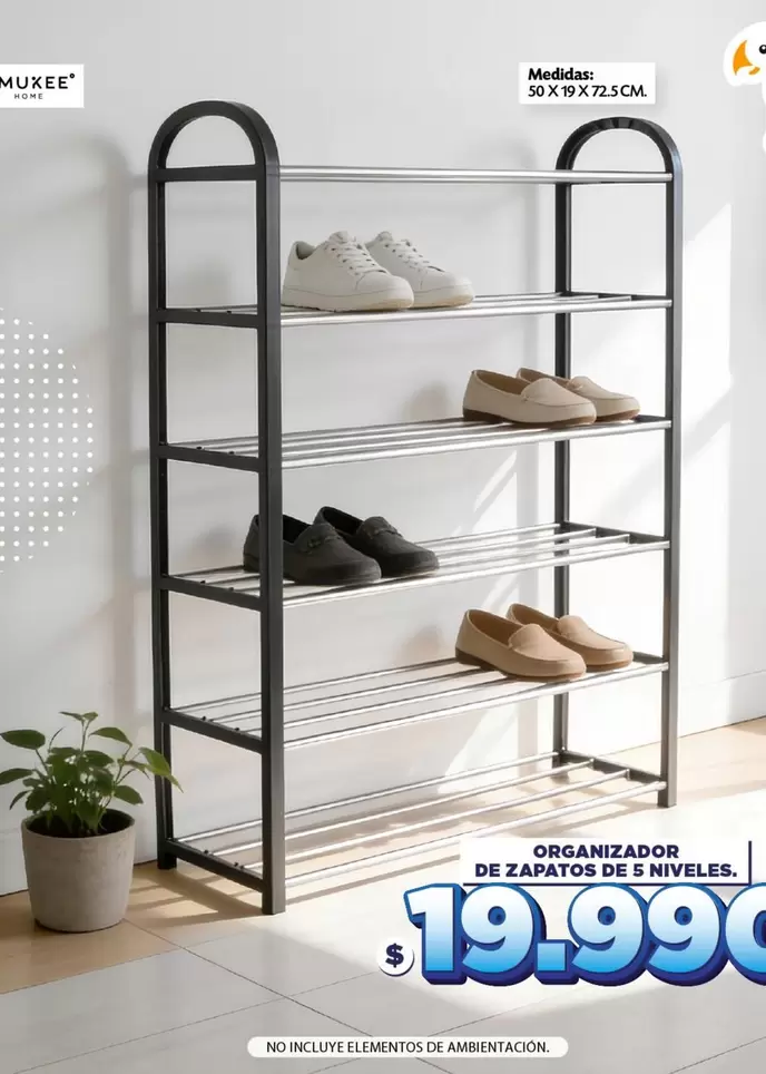 Organizador de zapatos de 5 niveles