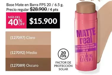 Off - Base Mate en Barra FPS 20