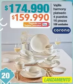 Corona - Vajilla harmony plateado