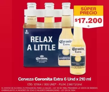 Coronita - Cerveza Extra 6 Und x 210 ml