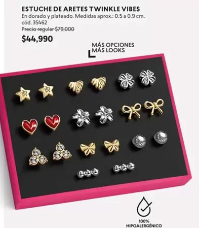 Dorado - ESTUCHE DE ARETES TWINKLE VIBES cód. 35462