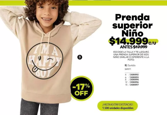 Off - Prenda superior Niño