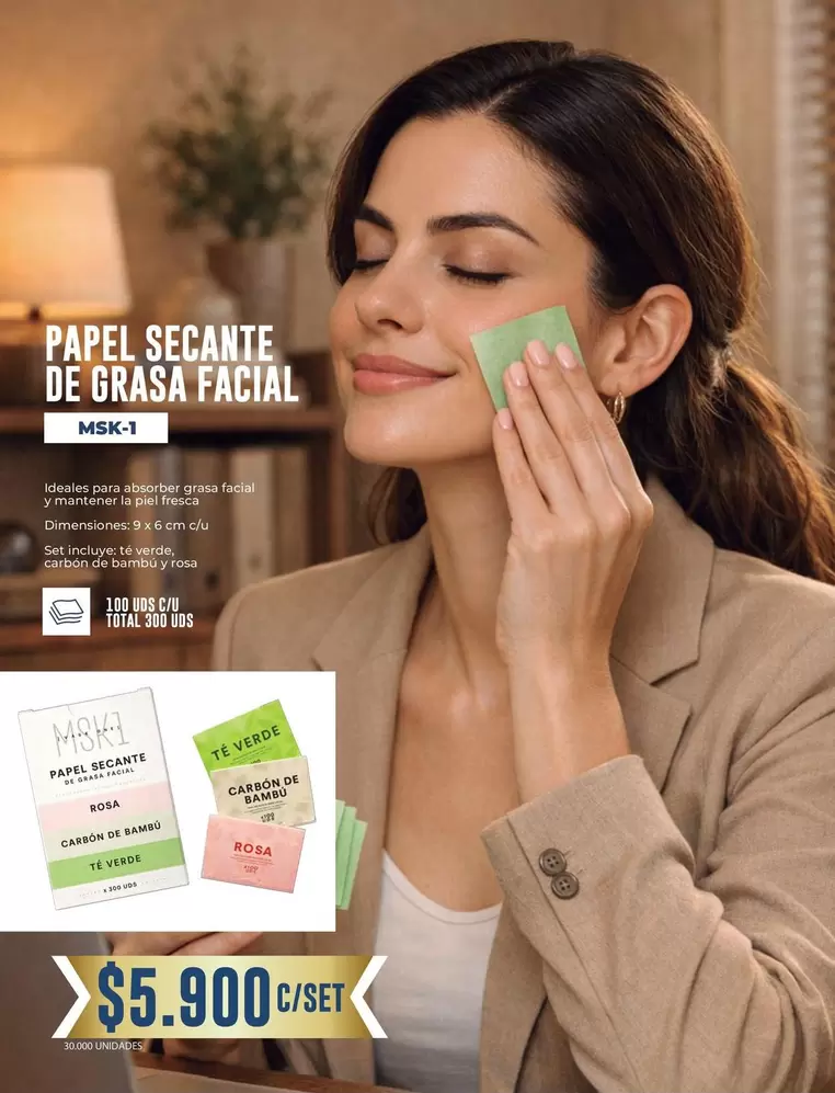 PAPEL SECANTE DE GRASA FACIAL MSK-1