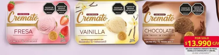 Cremato -  Fresa,  Vainilla,  Chocolate